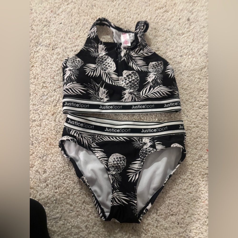 Justice 2-piece bathing suit size 10 never worn